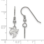 Sterling Silver Rhodium-plated LogoArt Georgia Institute of Technology Yellow Jacket Extra Small Dangle Wire Earrings