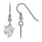 Sterling Silver Rhodium-plated LogoArt Georgia Institute of Technology Yellow Jacket Extra Small Dangle Wire Earrings