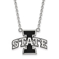 Sterling Silver Rhodium-plated LogoArt Iowa State University Large Enameled Pendant 18 inch Necklace