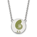 Sterling Silver Rhodium-plated LogoArt Kappa Delta Sorority Symbol Large Color Enamel Pendant 18 inch Necklace