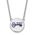Sterling Silver Rhodium-plated LogoArt Kappa Kappa Gamma Sorority Symbol Large Color Enamel Pendant 18 inch Necklace