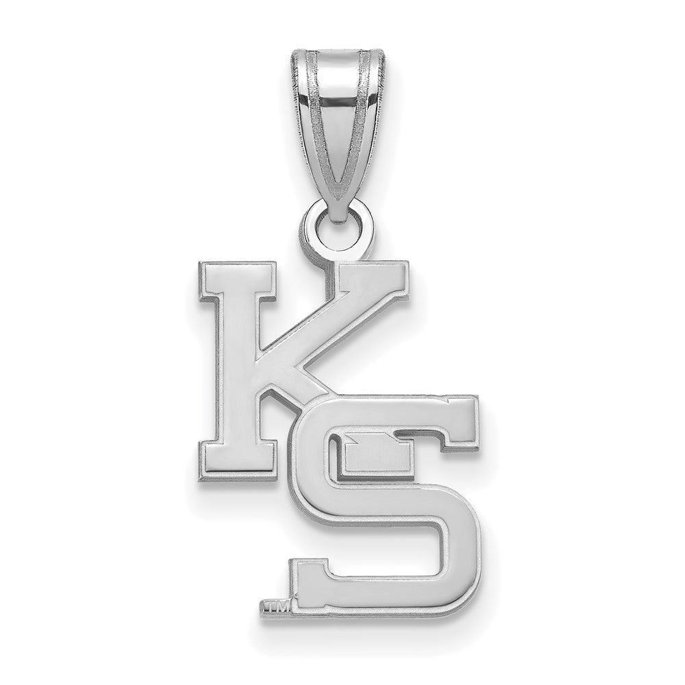 14k White Gold LogoArt Kansas State University K-S Medium Pendant
