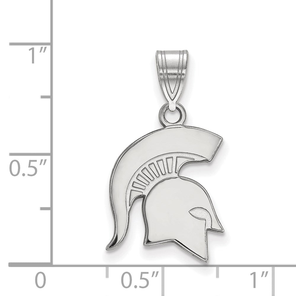 10k White Gold LogoArt Michigan State University Spartan Medium Pendant