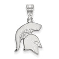14k White Gold LogoArt Michigan State University Spartan Medium Pendant