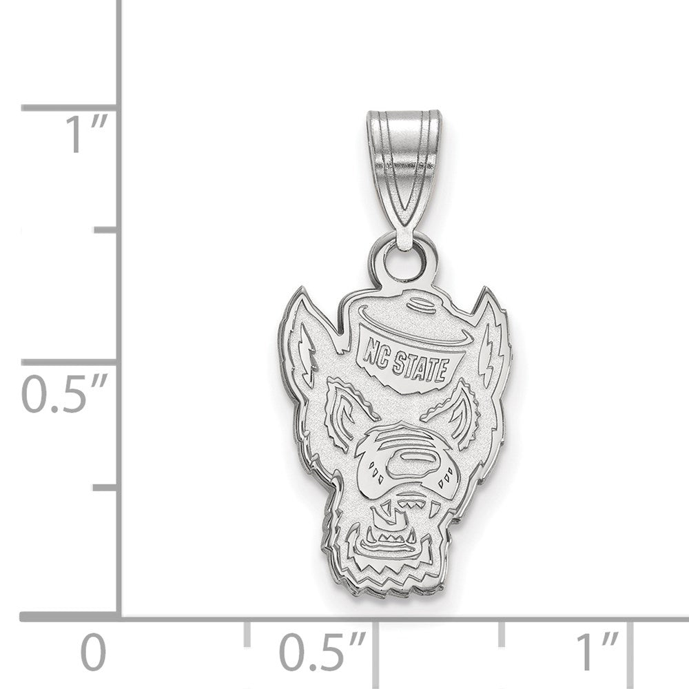 14k White Gold LogoArt North Carolina State University Wolf Medium Pendant
