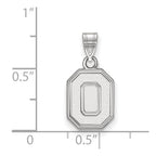 Sterling Silver Rhodium-plated LogoArt The Ohio State University Letter O Small Pendant