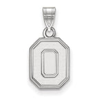 Sterling Silver Rhodium-plated LogoArt The Ohio State University Letter O Small Pendant