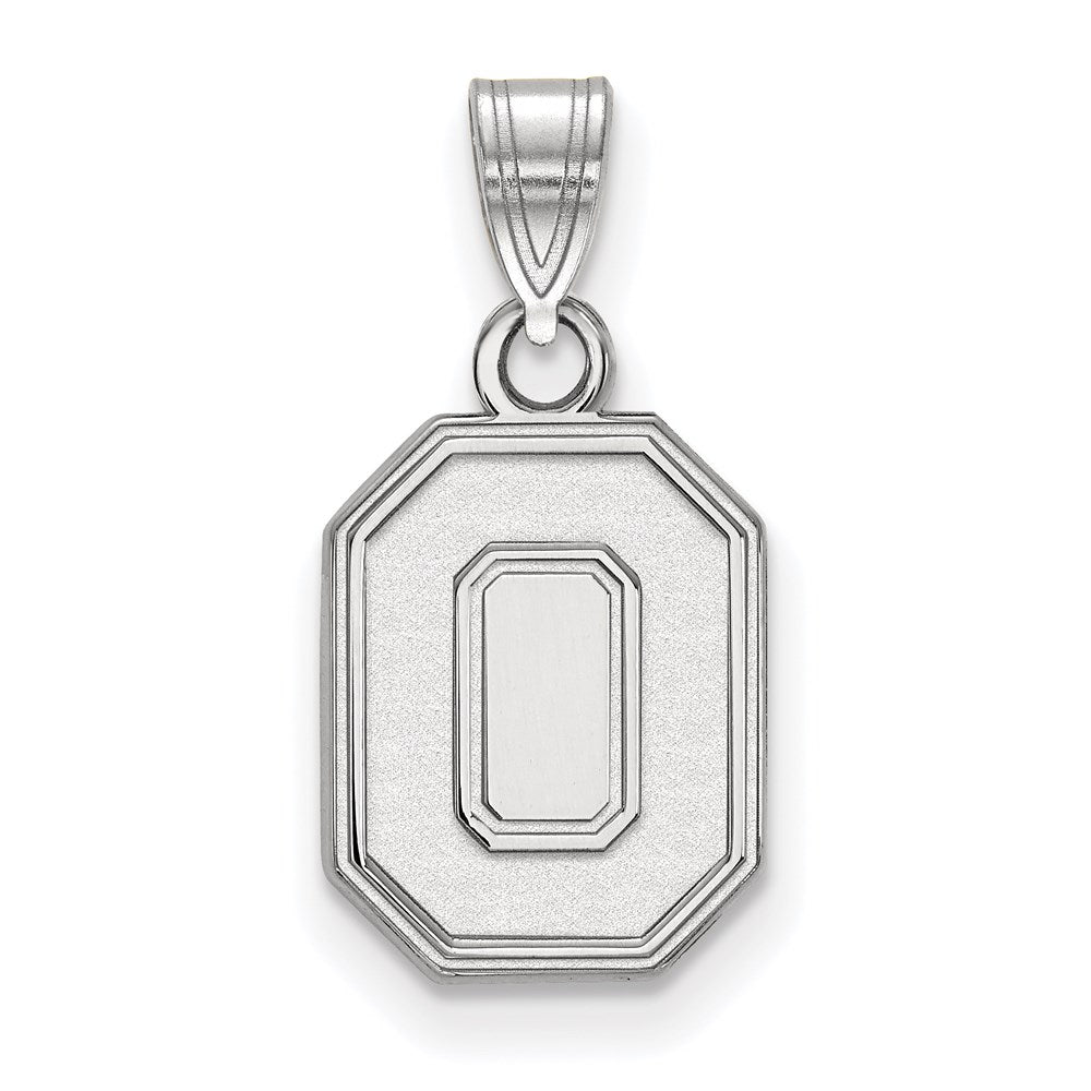 Sterling Silver Rhodium-plated LogoArt The Ohio State University Letter O Small Pendant