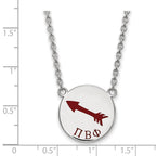 Sterling Silver Rhodium-plated LogoArt Pi Beta Phi Sorority Symbol Large Color Enamel Pendant 18 inch Necklace