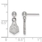 14k White Gold LogoArt Purdue University Boilermakers Train Logo Dangle Ball Post Earrings