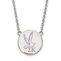 Sterling Silver Rhodium-plated LogoArt Sigma Kappa Sorority Symbol Large Color Enamel Pendant 18 inch Necklace