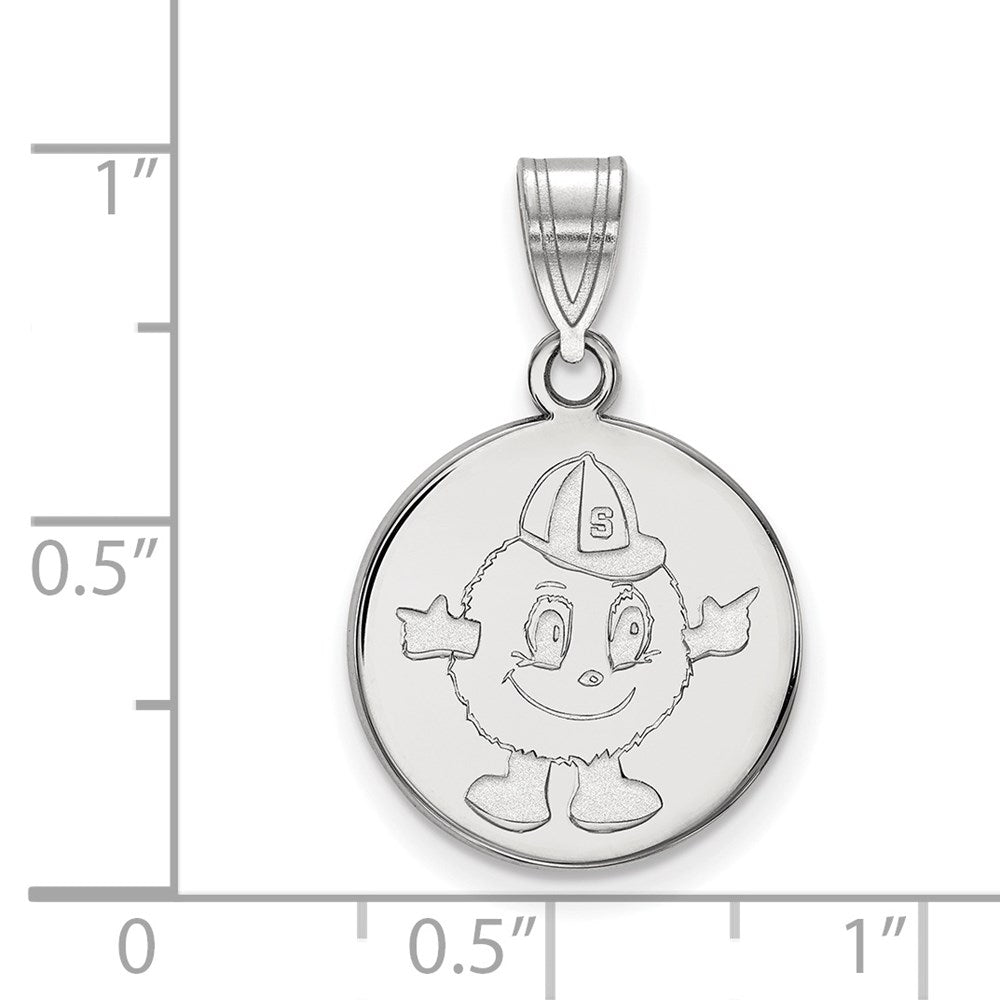 10k White Gold LogoArt Syracuse University Mascot Medium Disc Pendant