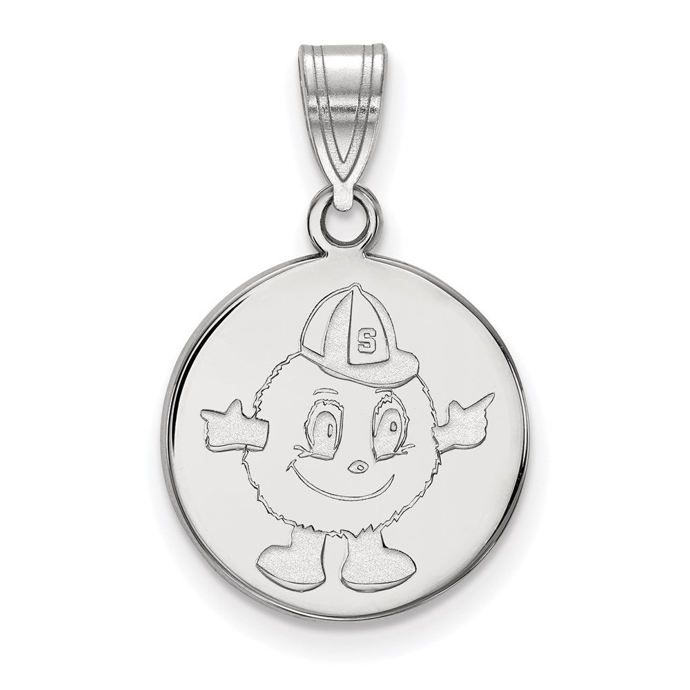 10k White Gold LogoArt Syracuse University Mascot Medium Disc Pendant