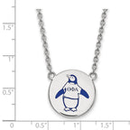 Sterling Silver Rhodium-plated LogoArt Theta Phi Alpha Sorority Symbol Large Color Enamel Pendant 18 inch Necklace