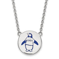 Sterling Silver Rhodium-plated LogoArt Theta Phi Alpha Sorority Symbol Large Color Enamel Pendant 18 inch Necklace