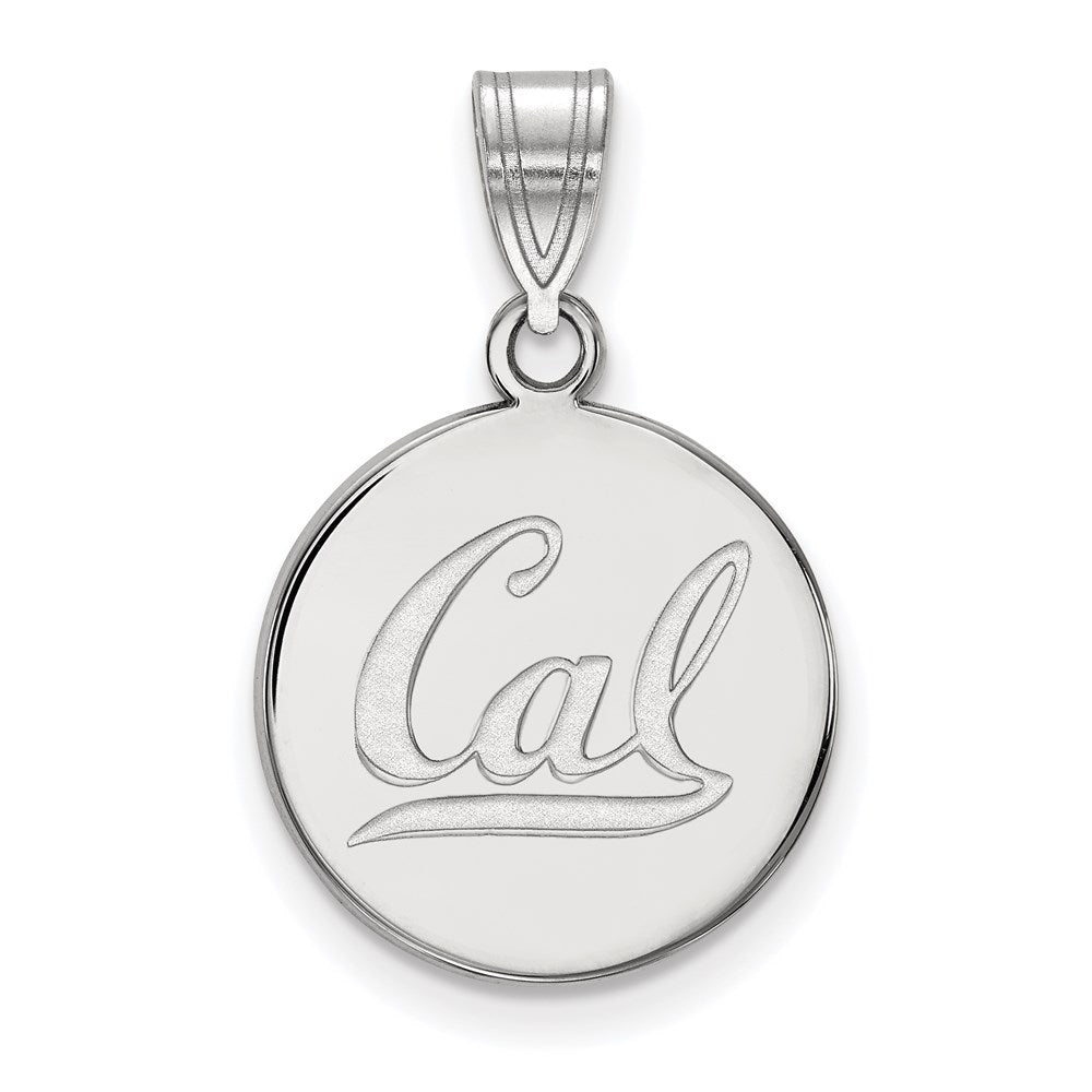 Sterling Silver Rhodium-plated LogoArt University of California Berkeley Medium Disc Pendant