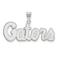 14k White Gold LogoArt University of Florida Gators Script Medium Pendant