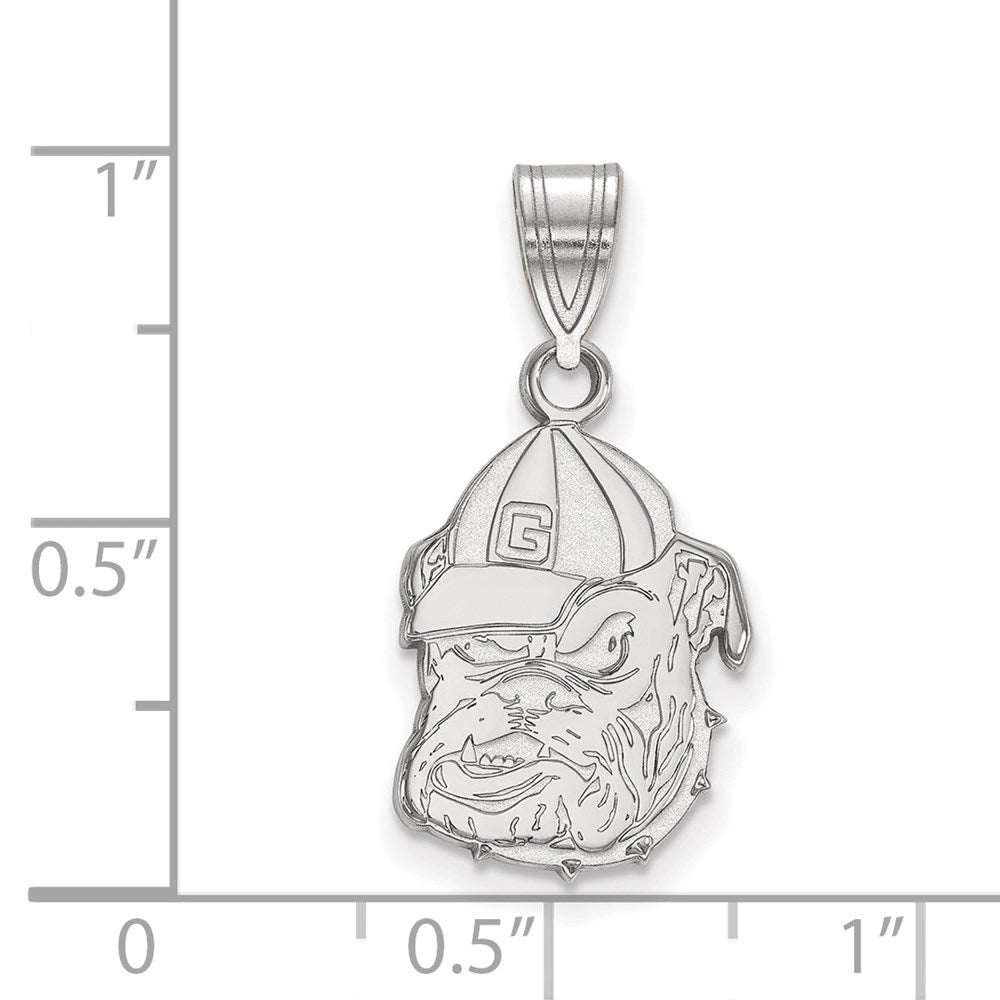 14k White Gold LogoArt University of Georgia Bulldog Medium Pendant