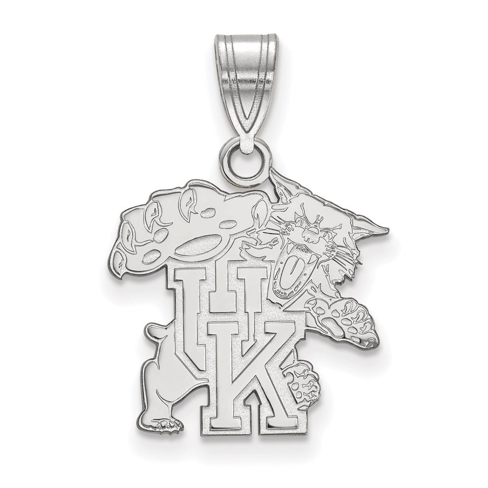 14k White Gold LogoArt University of Kentucky U-K Wildcat Medium Pendant