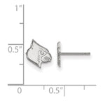 Sterling Silver Rhodium-plated LogoArt University of Louisville Cardinal Extra Small Post Earrings