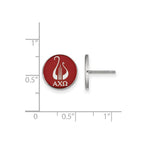 Sterling Silver Rhodium-plated LogoArt Alpha Chi Omega Sorority Symbol Color Enamel Post Earrings