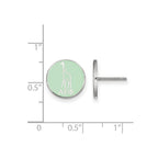 Sterling Silver Rhodium-plated LogoArt Alpha Epsilon Phi Sorority Symbol Color Enamel Post Earrings