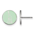 Sterling Silver Rhodium-plated LogoArt Alpha Epsilon Phi Sorority Symbol Color Enamel Post Earrings