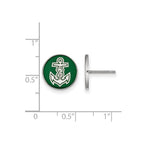 Sterling Silver Rhodium-plated LogoArt Alpha Sigma Tau Sorority Symbol Color Enamel Post Earrings