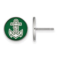 Sterling Silver Rhodium-plated LogoArt Alpha Sigma Tau Sorority Symbol Color Enamel Post Earrings