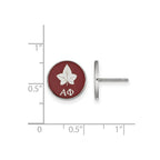 Sterling Silver Rhodium-plated LogoArt Alpha Phi Sorority Symbol Color Enamel Post Earrings