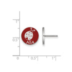 Sterling Silver Rhodium-plated LogoArt Alpha Sigma Alpha Sorority Symbol Color Enamel Post Earrings