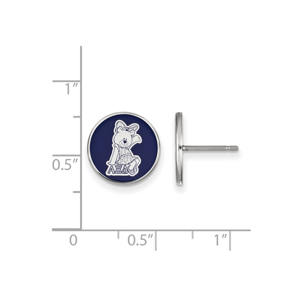 Sterling Silver Rhodium-plated LogoArt Alpha Xi Delta Sorority Symbol Color Enamel Post Earrings