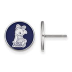 Sterling Silver Rhodium-plated LogoArt Alpha Xi Delta Sorority Symbol Color Enamel Post Earrings