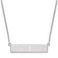 Sterling Silver Rhodium-plated NHL LogoArt Boston Bruins Small Bar Necklace