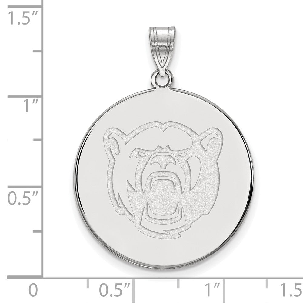 Sterling Silver Rhodium-plated LogoArt Baylor University Extra Large Disc Pendant