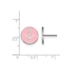 Sterling Silver Rhodium-plated LogoArt Delta Gamma Sorority Symbol Color Enamel Post Earrings