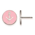 Sterling Silver Rhodium-plated LogoArt Delta Gamma Sorority Symbol Color Enamel Post Earrings