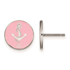 Sterling Silver Rhodium-plated LogoArt Delta Gamma Sorority Symbol Color Enamel Post Earrings