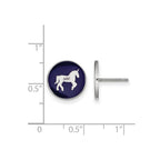 Sterling Silver Rhodium-plated LogoArt Delta Phi Epsilon Sorority Symbol Color Enamel Post Earrings