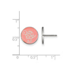 Sterling Silver Rhodium-plated LogoArt Delta Zeta Sorority Symbol Color Enamel Post Earrings