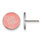 Sterling Silver Rhodium-plated LogoArt Delta Zeta Sorority Symbol Color Enamel Post Earrings