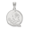 Sterling Silver Rhodium-plated LogoArt Florida State University Seminole Large Pendant