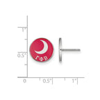 Sterling Silver Rhodium-plated LogoArt Gamma Phi Beta Sorority Symbol Color Enamel Post Earrings