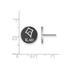 Sterling Silver Rhodium-plated LogoArt Kappa Alpha Theta Sorority Symbol Color Enamel Post Earrings