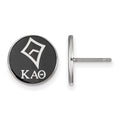 Sterling Silver Rhodium-plated LogoArt Kappa Alpha Theta Sorority Symbol Color Enamel Post Earrings