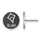 Sterling Silver Rhodium-plated LogoArt Kappa Alpha Theta Sorority Symbol Color Enamel Post Earrings
