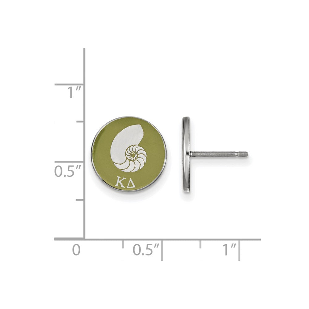 Sterling Silver Rhodium-plated LogoArt Kappa Delta Sorority Symbol Color Enamel Post Earrings