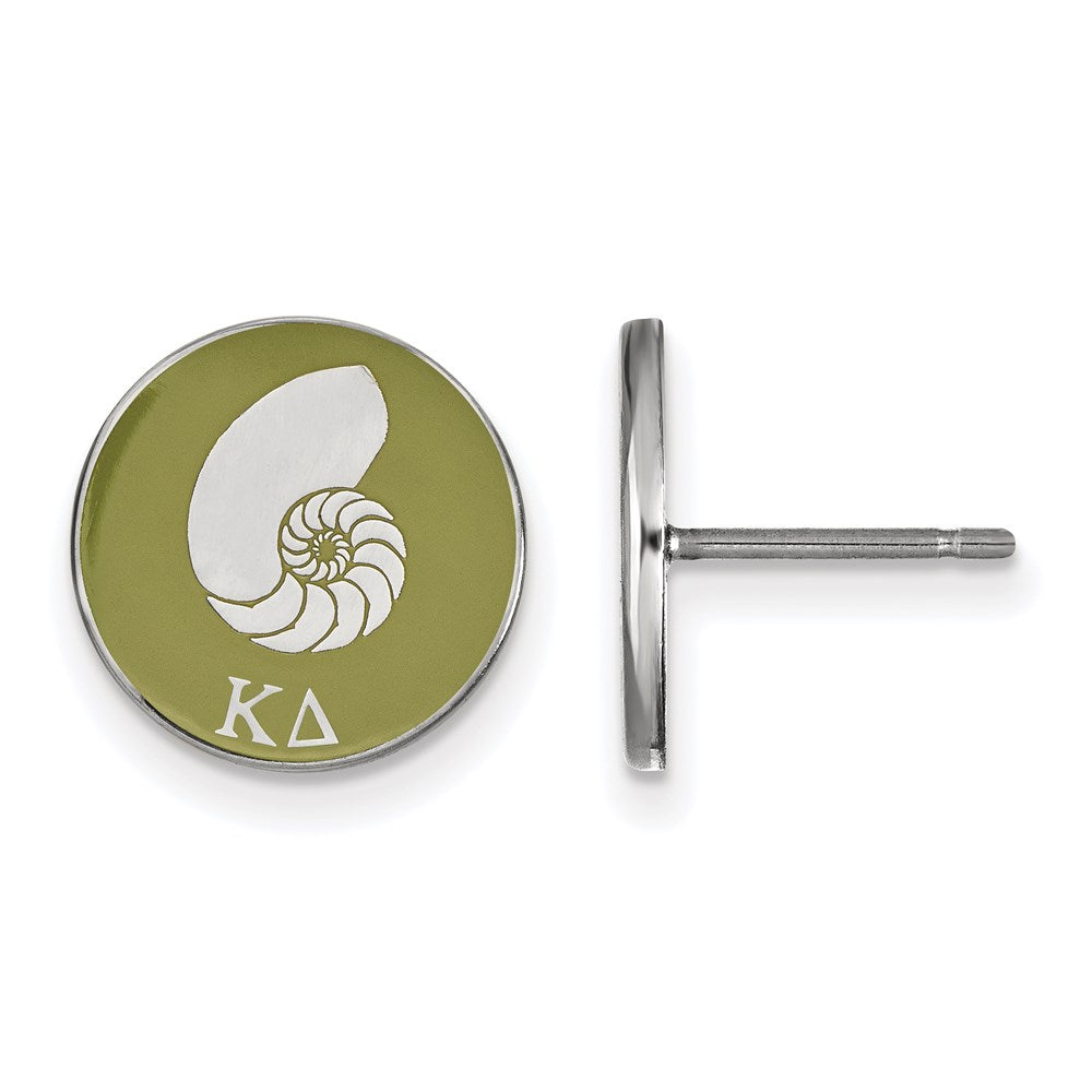 Sterling Silver Rhodium-plated LogoArt Kappa Delta Sorority Symbol Color Enamel Post Earrings