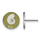 Sterling Silver Rhodium-plated LogoArt Kappa Delta Sorority Symbol Color Enamel Post Earrings