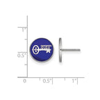 Sterling Silver Rhodium-plated LogoArt Kappa Kappa Gamma Sorority Symbol Color Enamel Post Earrings